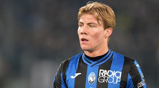 Arsenal rumoured transfer target Rasmus Hojlund looks on during the Serie A match between Lazio and Atalanta at the Stadio Olimpico on 11 February, 2023 in Rome, Italy.