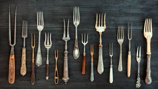 A collection of vintage forks