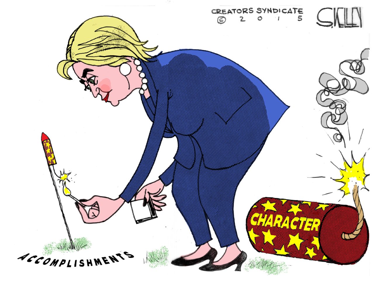 Political cartoon U.S. Hillary Clinton 2016