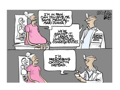Editorial cartoon health medical marijuana