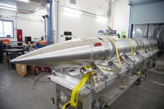 The PolarNOx payload awaits final preparation before heading to the launch pad at the Poker Flat Research Range in Alaska.