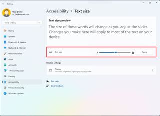 Change font size on Windows 11