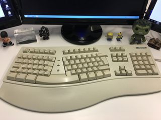 An old Microsoft ergonomic keyboard.