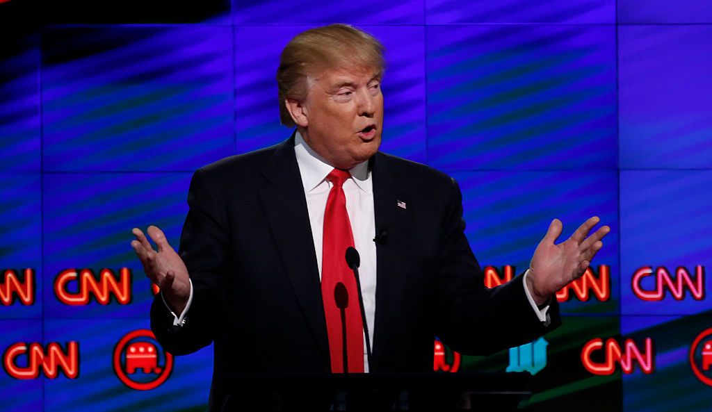 Donald Trump at a primary debate