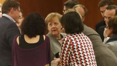 Angela Merkel has been engaged in tense coalition talks for two months