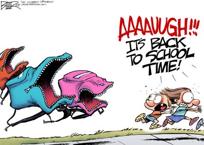 Political cartoon U.S. Kids back to school