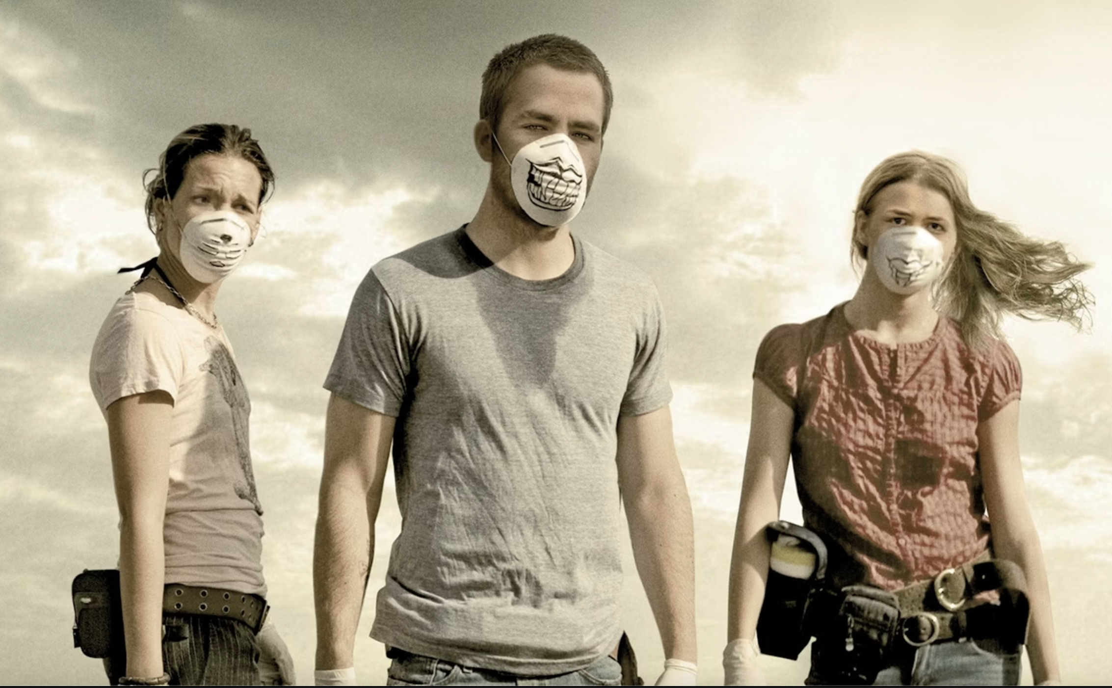 Carriers cover art depicting three people wearing face masks