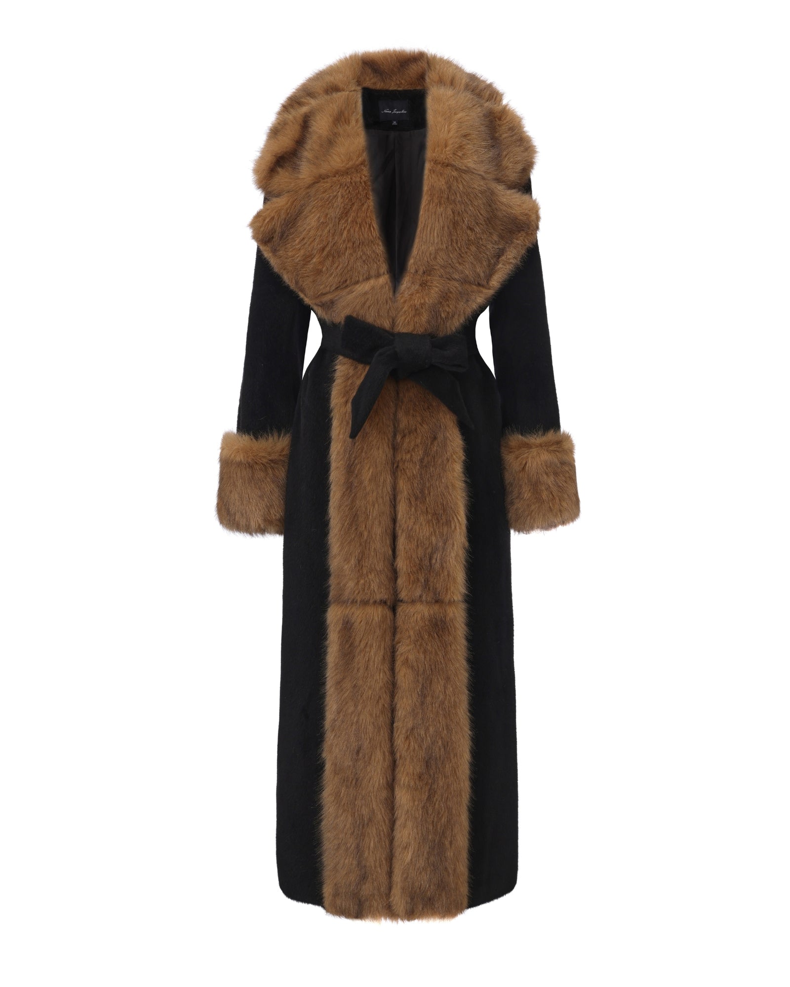 Adriana Faux Fur Coat (black & Brown)