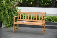 Amazonia Outdoor Eucalyptus 47-in W x 28-in H Brown Eucalyptus Garden Bench