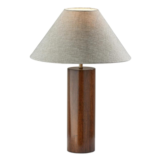 transitional table lamp with brown finish