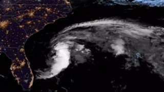 Satellite imagery of Tropical Storm Arthur, as seen on May 17, 2020.