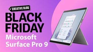 Microsoft Surface Pro 9 Black Friday deal on purple background