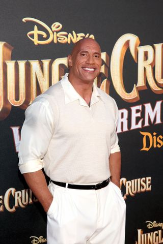 Dwayne Johnson arrives at the world premiere for Jungle Cruise