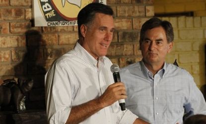 Mitt Romney campaigns with Richard Mourdock in August: Romney doesn't have to worry about continuing to support Mourdock because he doesn't share the Indiana Senate candidate's same views on 