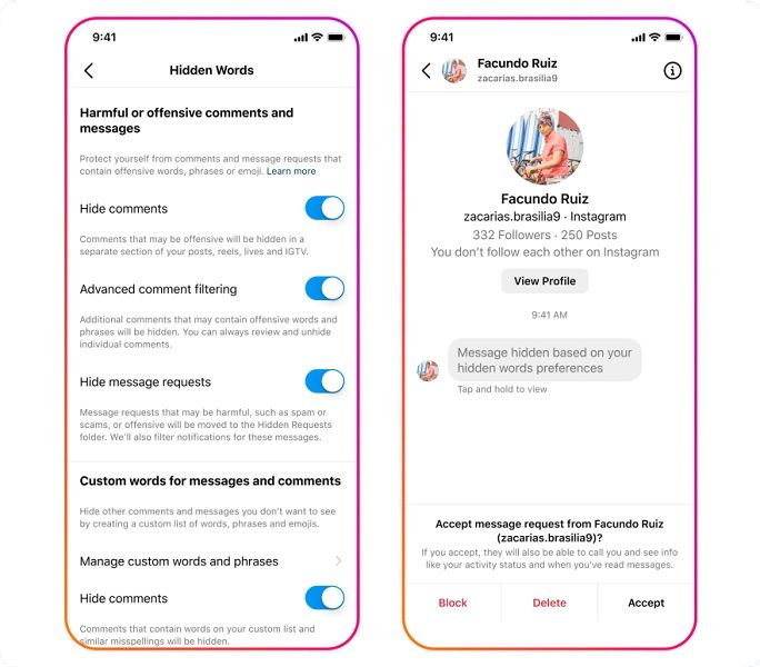 Instagram's coming improvements for Hidden Words.