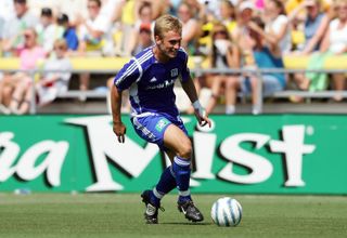 Taylor Twellman in action for MLS All Stars against Fulham in 2005.