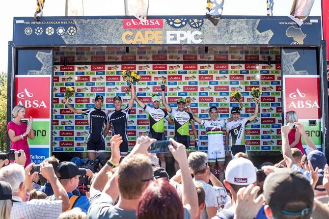 Stage 7 podium during the final stage