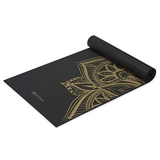 Gaiam Yoga Mat Premium Print Extra Thick Non Slip Exercise & Fitness Mat for All Types of Yoga, Pilates & Floor Workouts, Metallic Bronze Medallion, 6mm, 68" L X 24" W X 6mm Thick