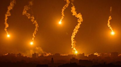 Flares fired by Israeli forces over Gaza