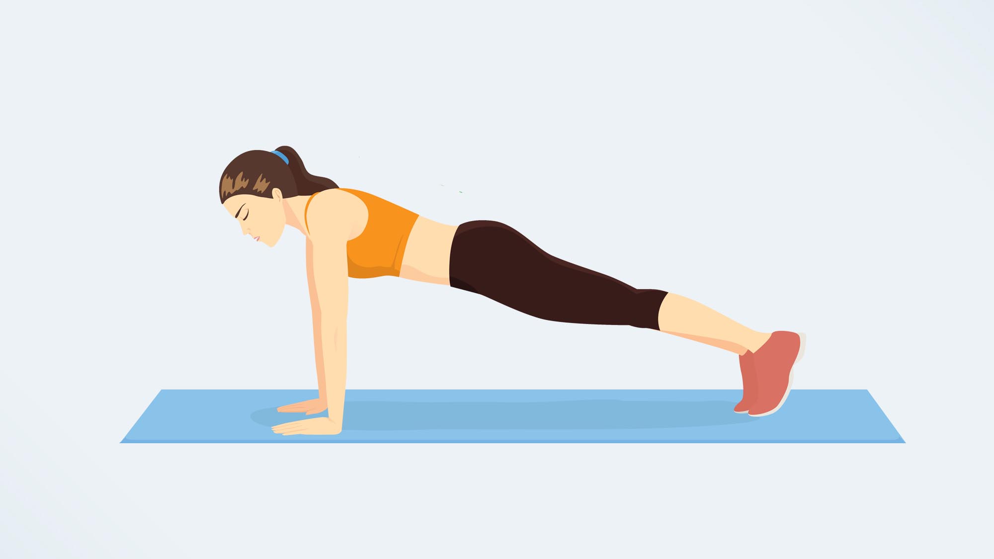 an illo of a woman doing a high plank