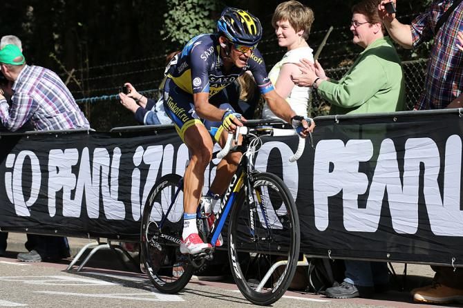 Roman Kreuziger (Saxo-Tinkoff) attacked solo with 20km to go