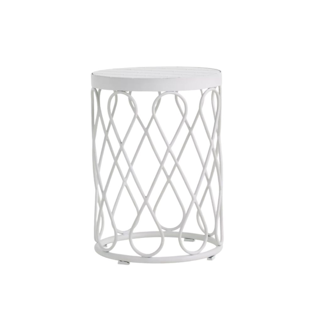 White metal coffee table