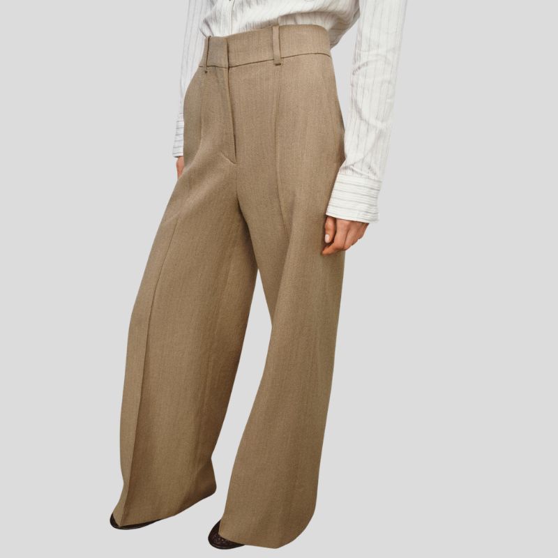 Trousers With Wool Seam Detail on model