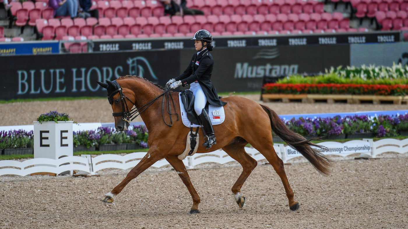 Singapore&rsquo;s Caroline Chew is currently 11th in the World Dressage Championships results following their grand prix ride