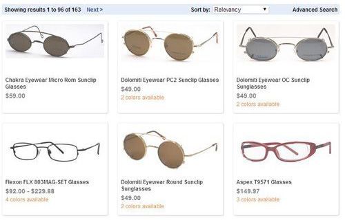 Eyeglasses.com has a large selection of glasses with sunclips.