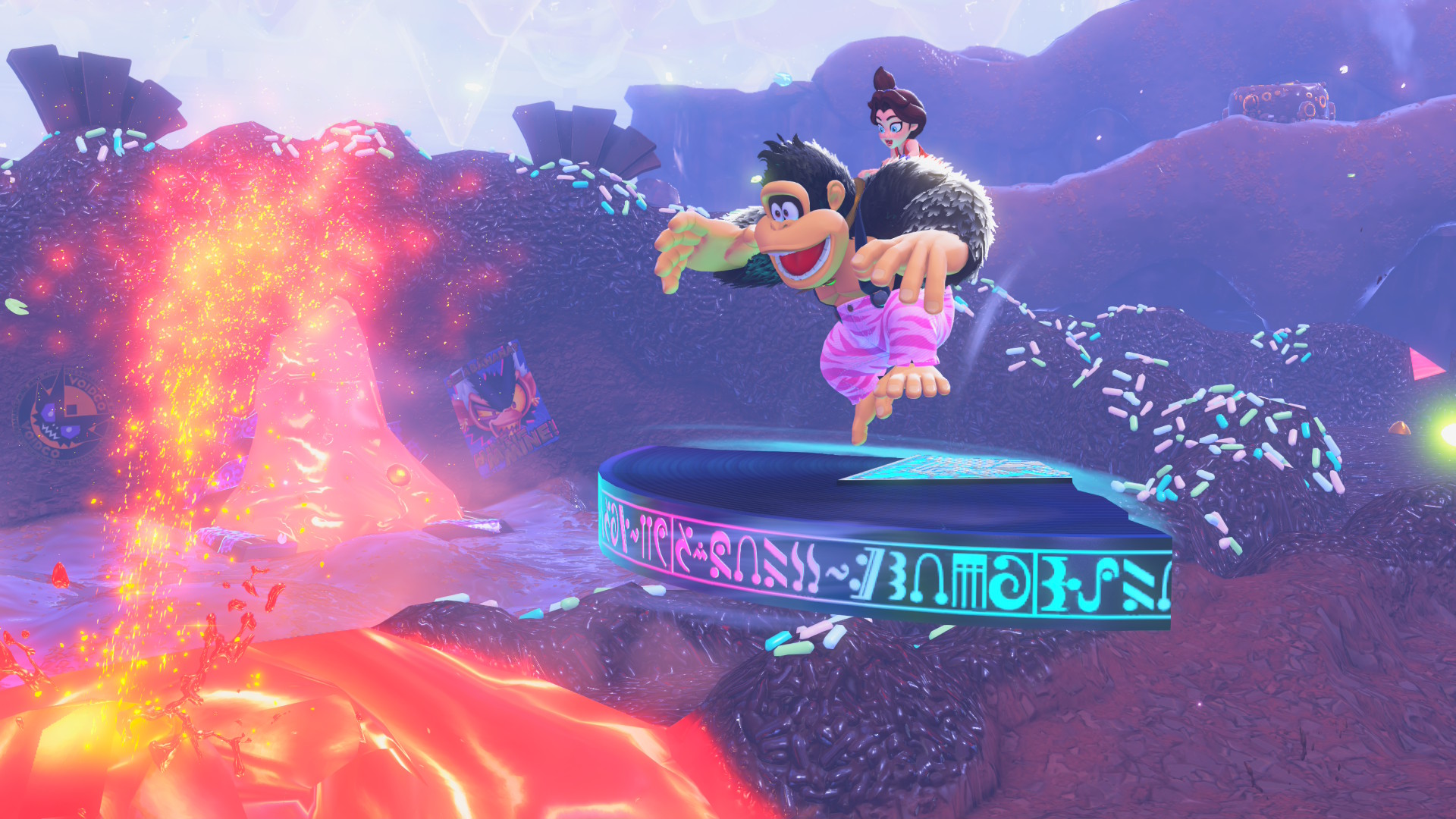Donkey Kong Bananza review; colourful animated game characters