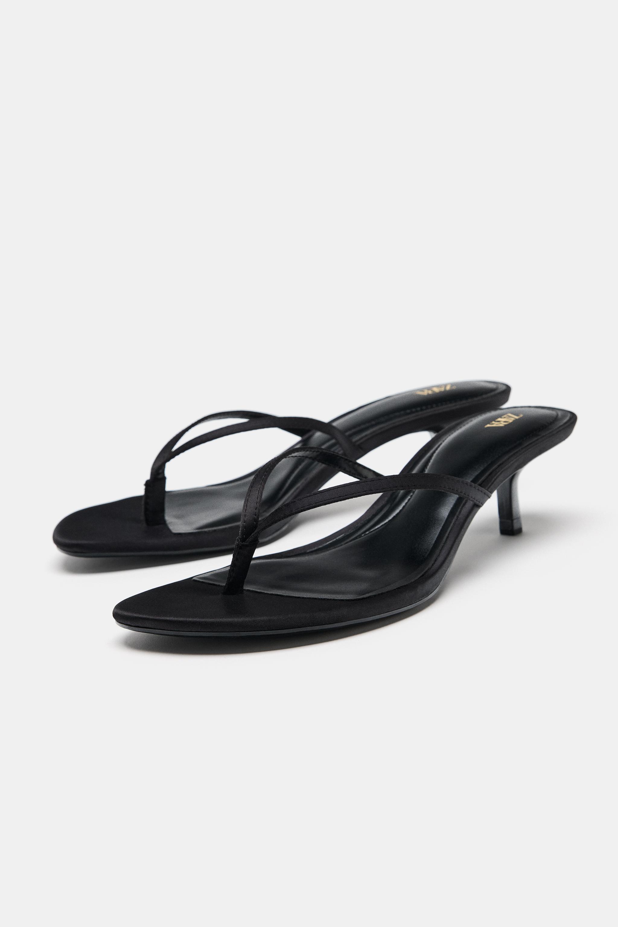 Satin Kitten Heel Sandals