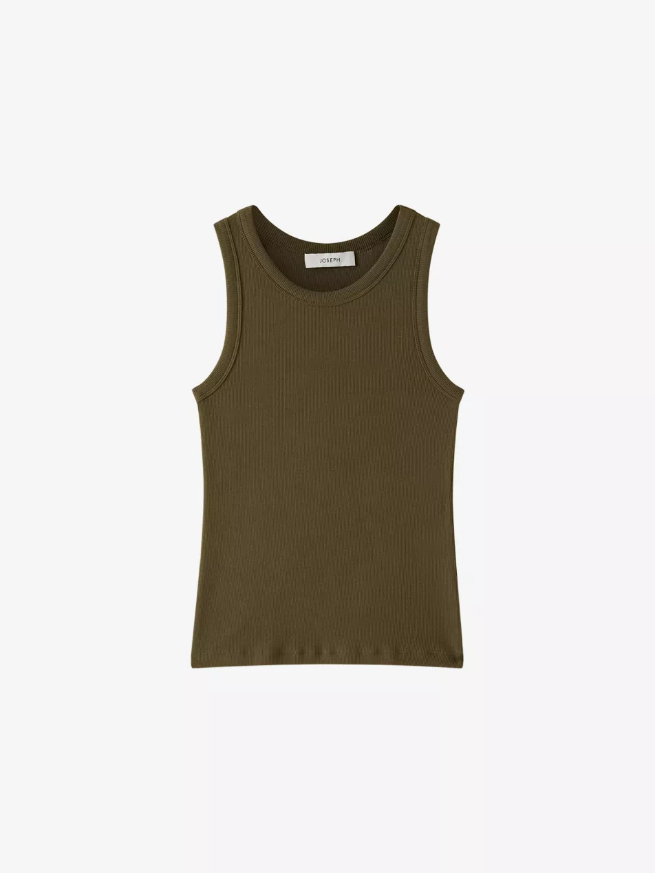 Yeux Ribbed Stretch-Cotton Vest Top - Xxs