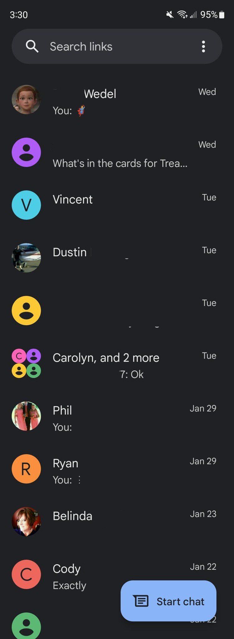 Samsung Galaxy Z Fold 3 Google Messages Screenshot