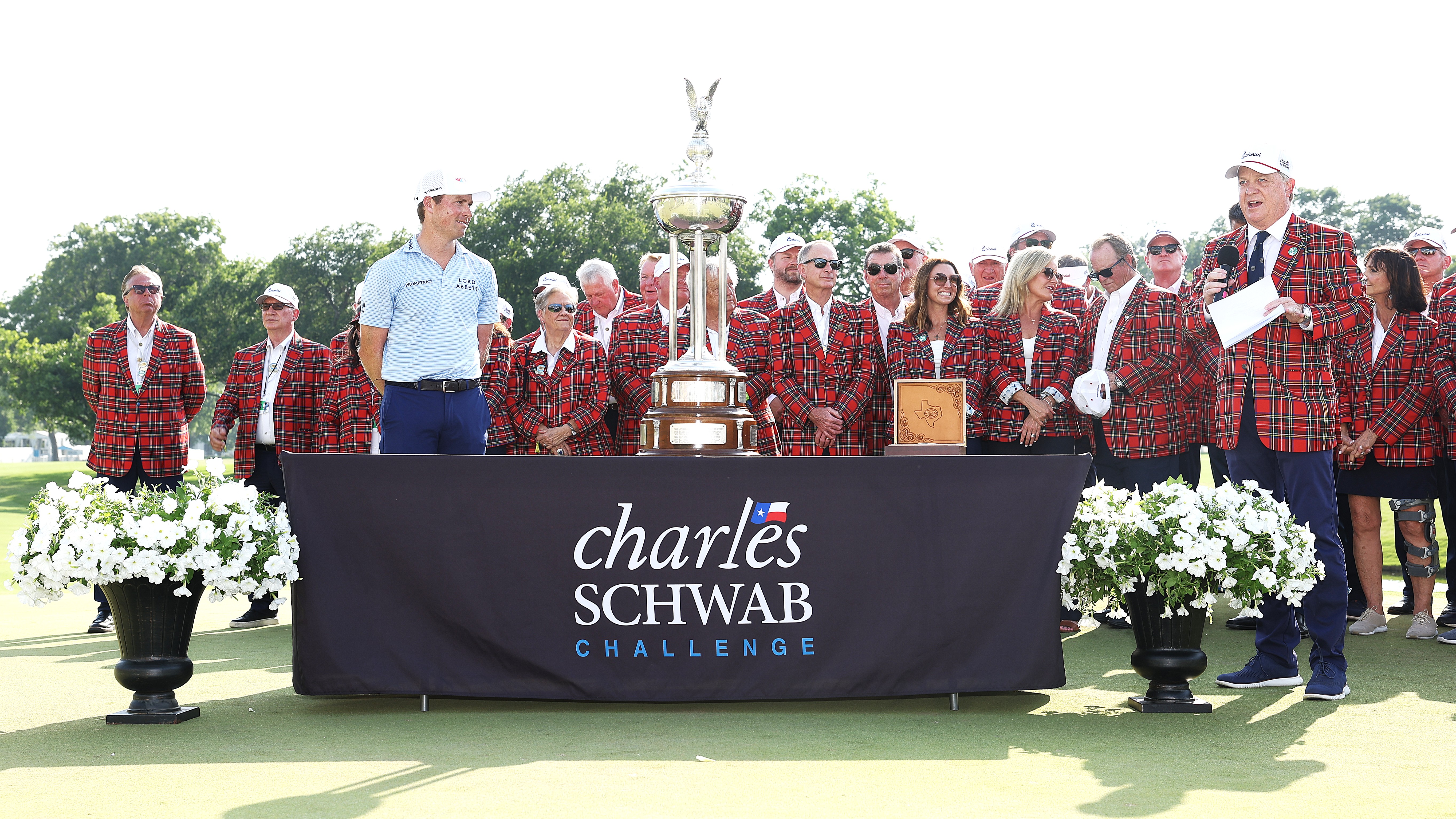 Ben Griffin at the Charles Schwab Challenge prize ceremony of 20025