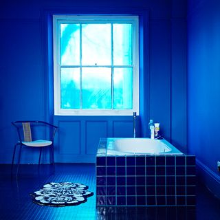 blue calming bathroom