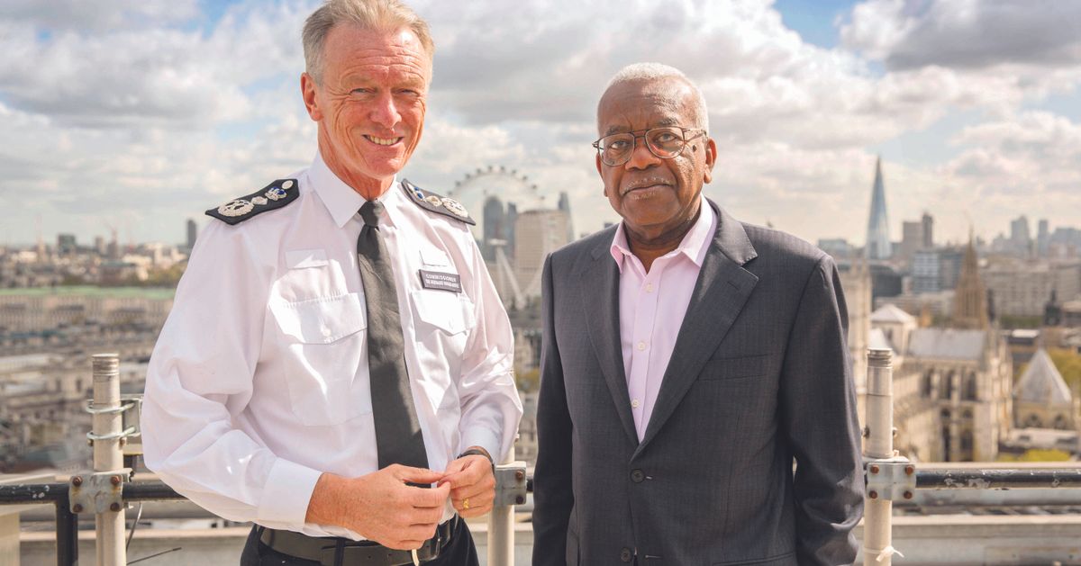 Sir Trevor McDonald looks through the files of the Met’s HQ