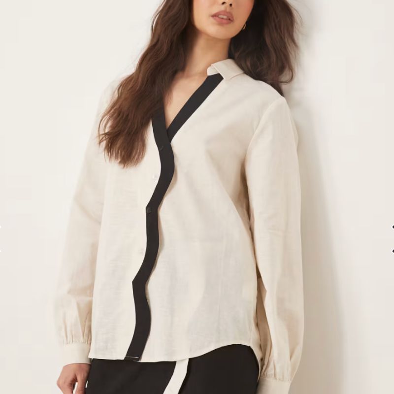 Never Fully Dressed, Miley contrast shirt co-ord in cream