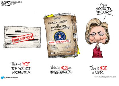 Political Cartoon U.S. Hillary Investigation
