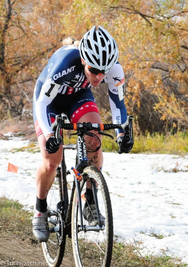 Katie Compton (Rabobank-Giant) went out in front on the very first lap