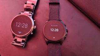Razer X Fossil Gen 6 smartwatch on a desk with gaming peripherals