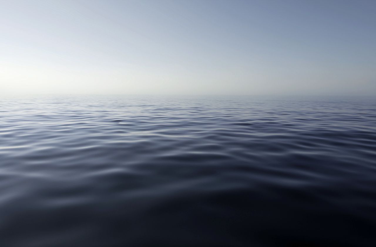 Sea view in a calm and quiet day, mediterranean sea, Italy