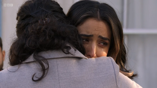 Ash Panesar cries as she says goodbye to her mum Suki