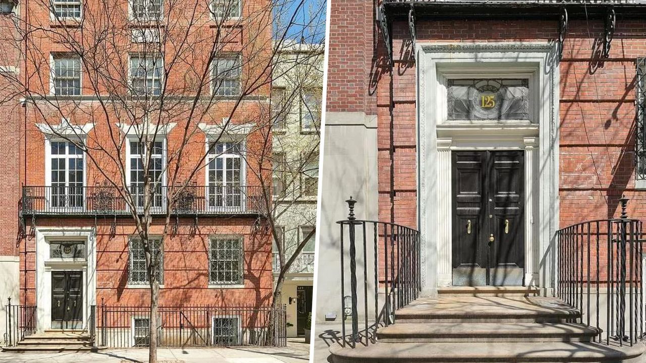 NYC red brick townhouse exterior