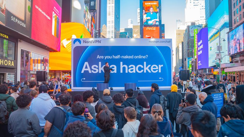 NordVPN&#039;s &quot;Talk to an hacker&quot; stunt in New York, October 16, 2025