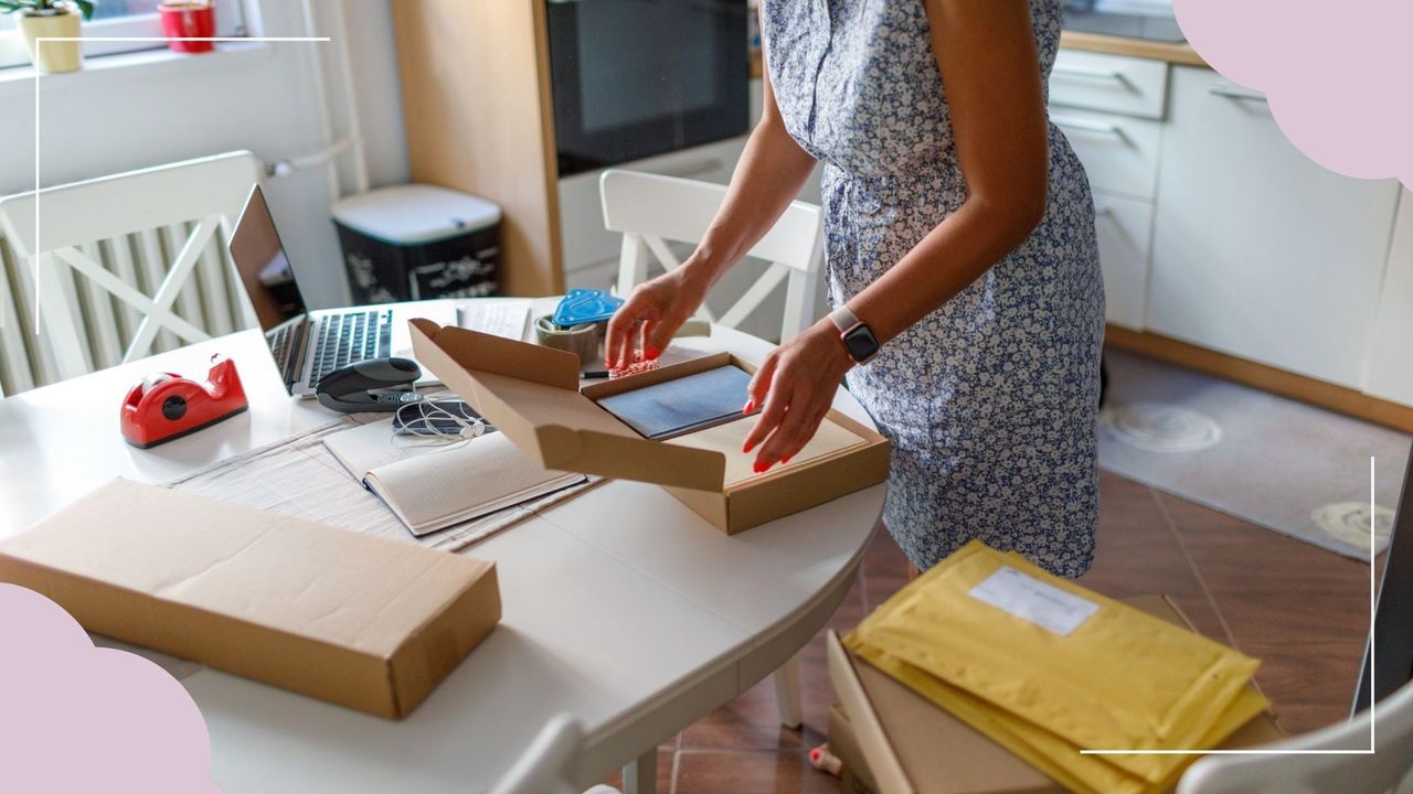 How to sell books online - woman packing up antique books for postage 