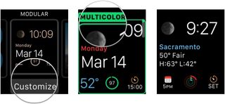 Selecting the multicolor customization on Apple Watch