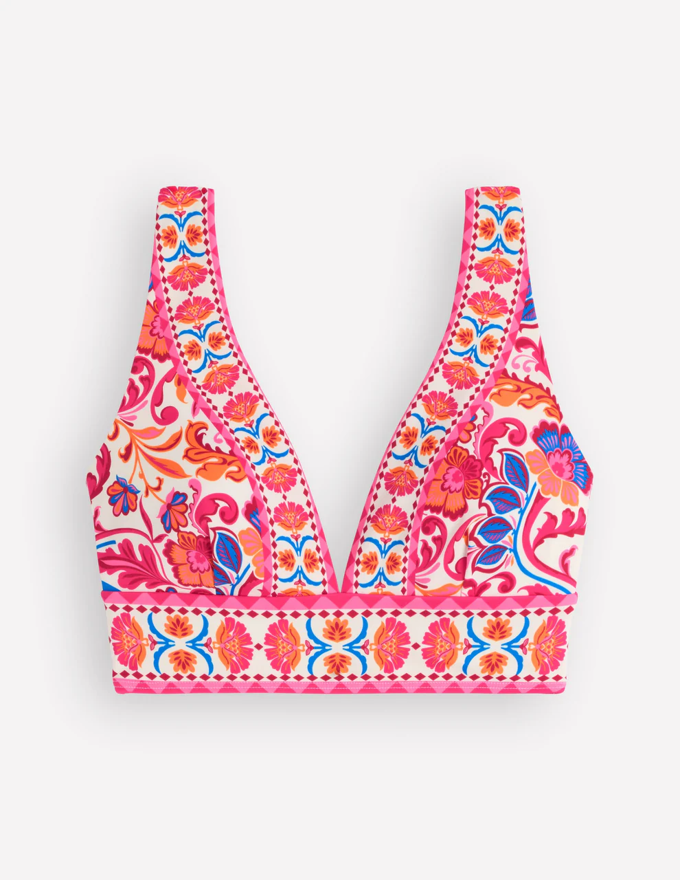 Porto Bikini Top-Pink Power, Flourishing Meadow