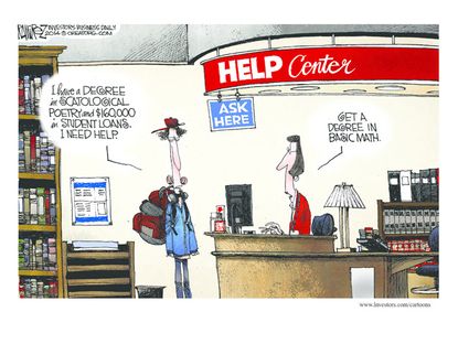 Editorial cartoon student debt