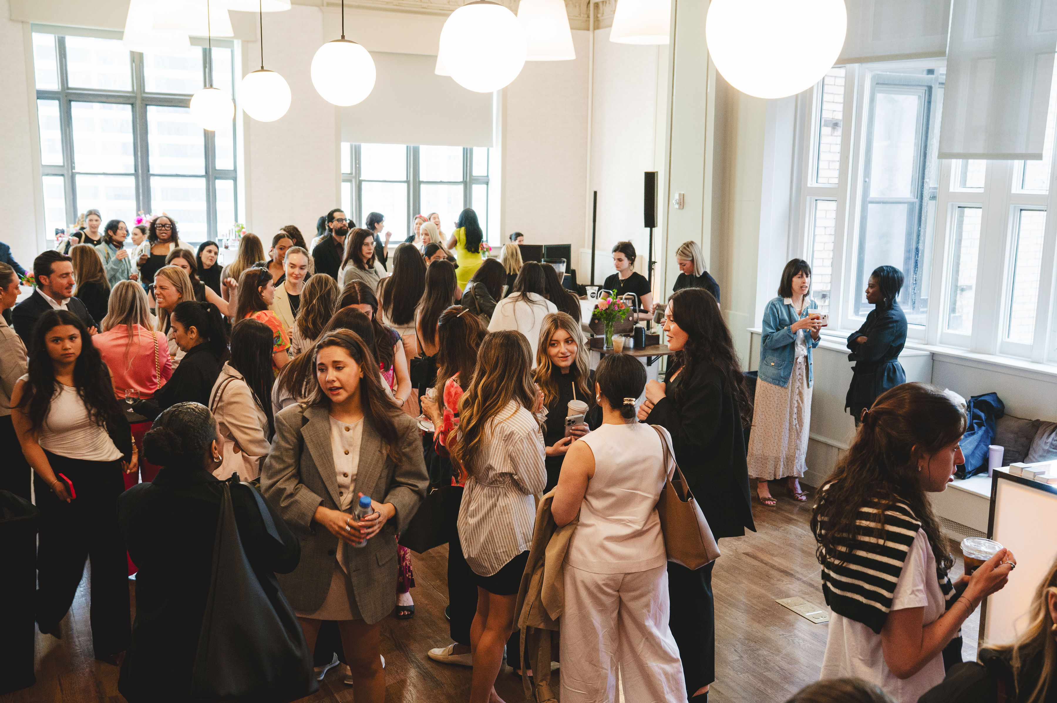 Guests mingling at the 2025 Makeup Awards Breakfast.
