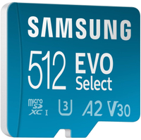 Samsung EVO Select 512GB microSD UHS-I card |